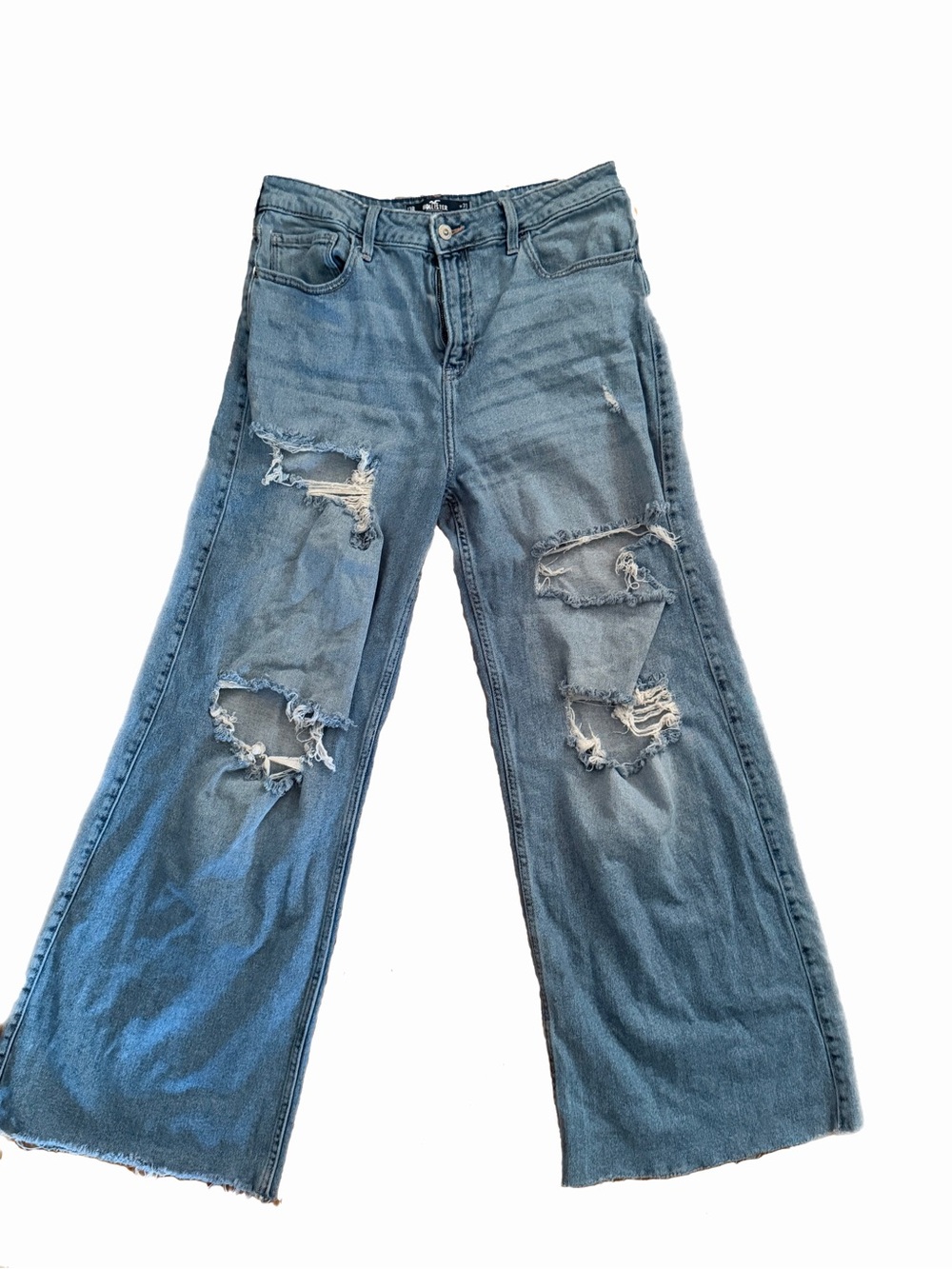 Hollister High Rise Extreme Baggy - Wide Leg Distressed Denim Jeans - Women’s